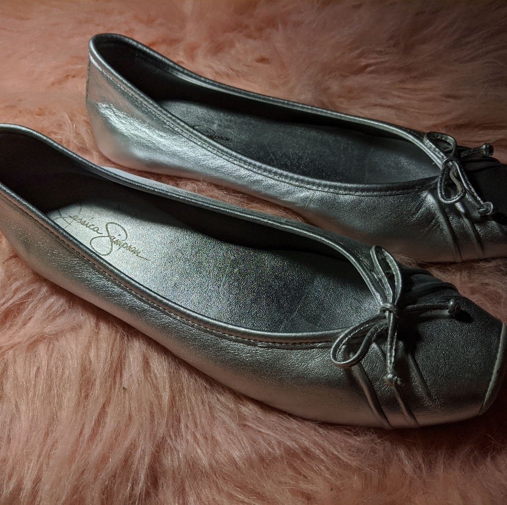 Silver Jessica Simpson Flats